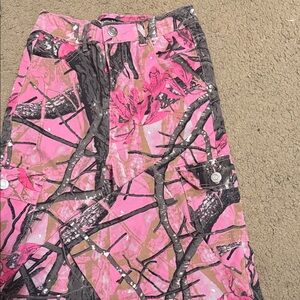 Kids Pink and Gray Camouflage Jeans